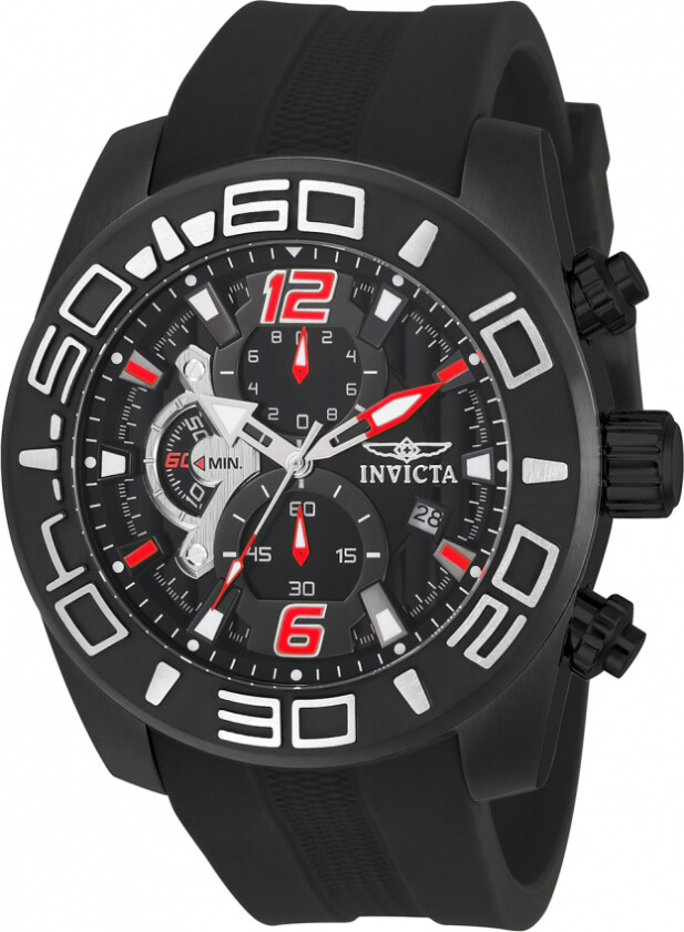 Herreklokke 22811 Pro Diver Sort/Gummi Ø50 mm