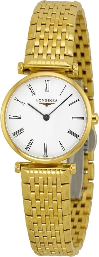 Dameklokke L4.209.2.11.8 Grande Classique Hvit/Gulltonet
