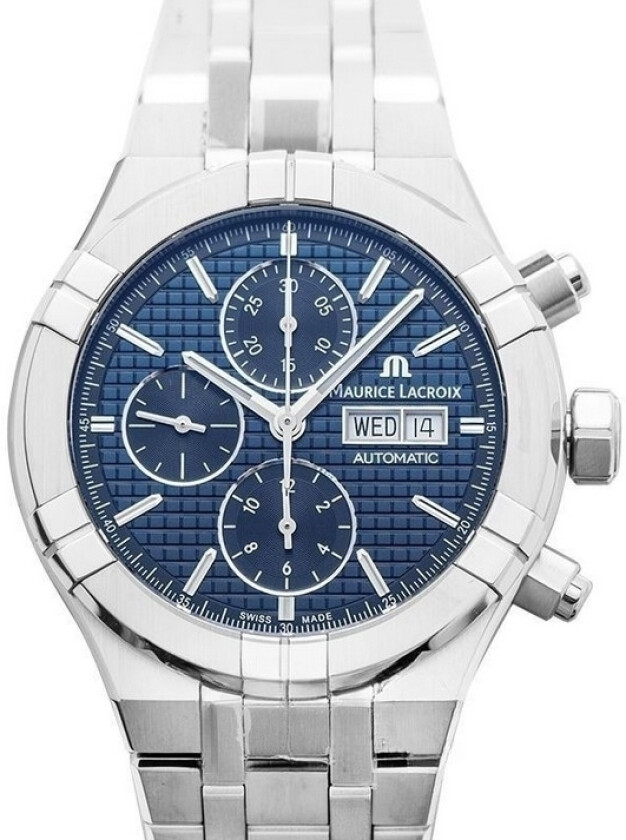 Herreklokke AI6038-SS002-430-1 Aikon Blå/Stål Ø44