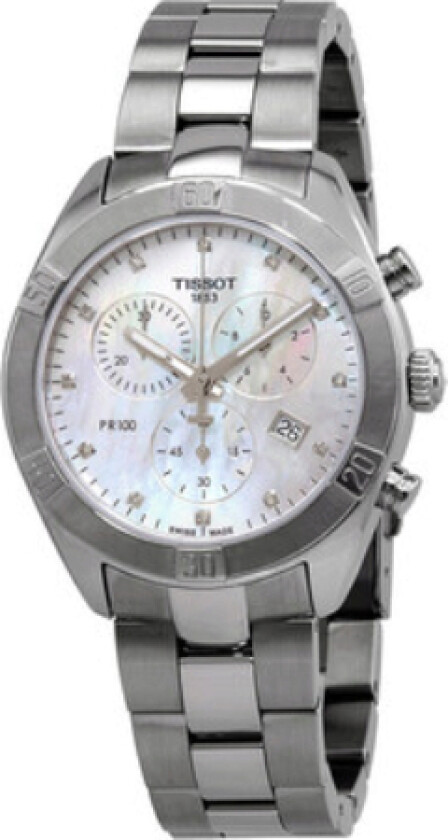 Dameklokke T101.917.11.116.00 Pr 100 Hvit/Stål Ø38 mm