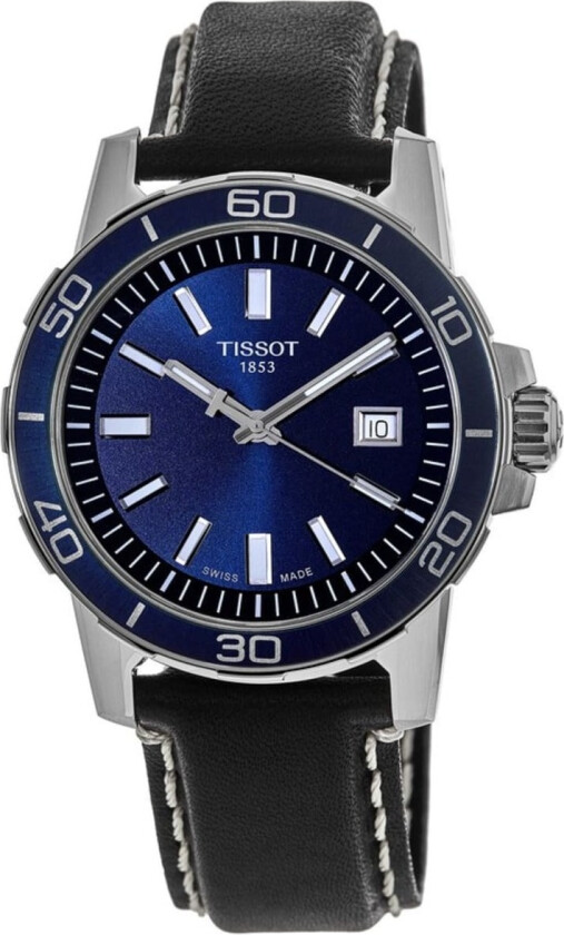 Herreklokke T125.610.16.041.00 Supersport Blå/Lær Ø44 mm