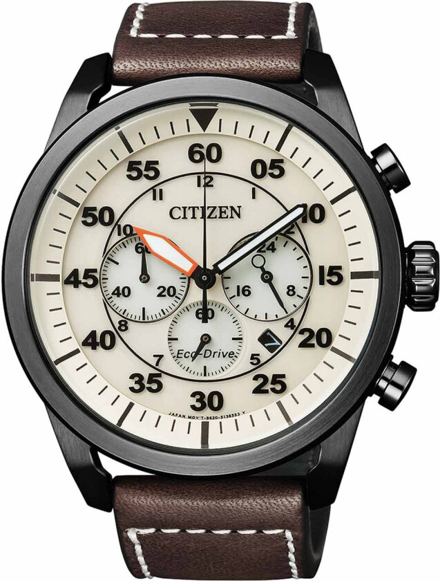 Herreklokke CA4215-04W Hvit/Lær Ø45 mm