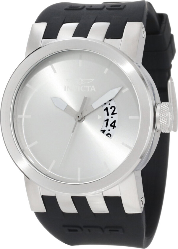Herreklokke 10407 DNA Sølvfarget/Gummi Ø46 mm