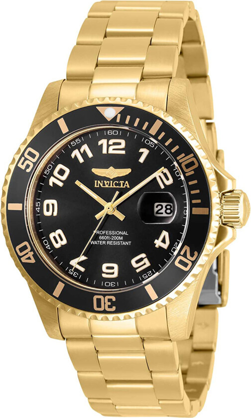 Herreklokke 30695 Sort/Gulltonet stål Ø40 mm