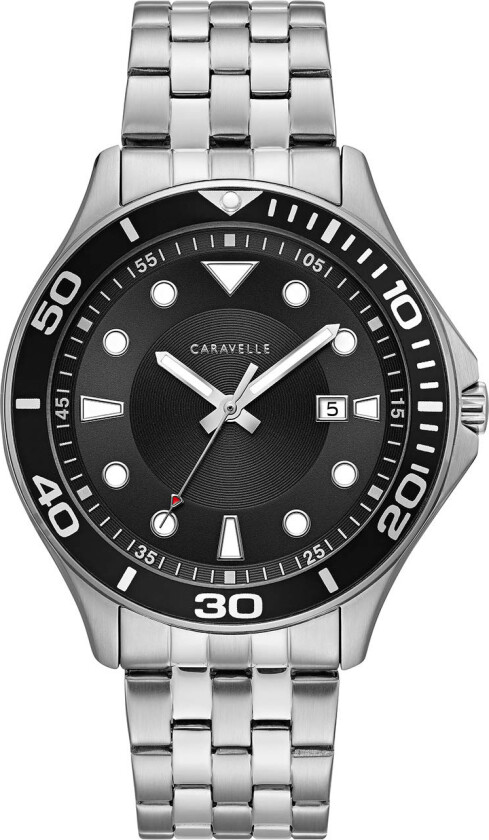 Herreklokke 43B162 Caravelle Sort/Stål Ø42.25 mm