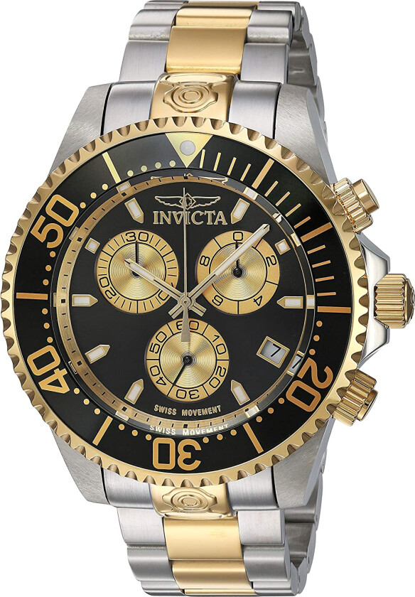 Herreklokke 26850 Pro Diver Sort/Gulltonet stål Ø47 mm