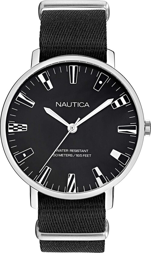 Herreklokke NAPCRF901 Sort/Tekstil Ø43 mm