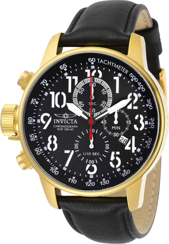 Herreklokke 28741 I-Force Sort/Lær Ø46 mm