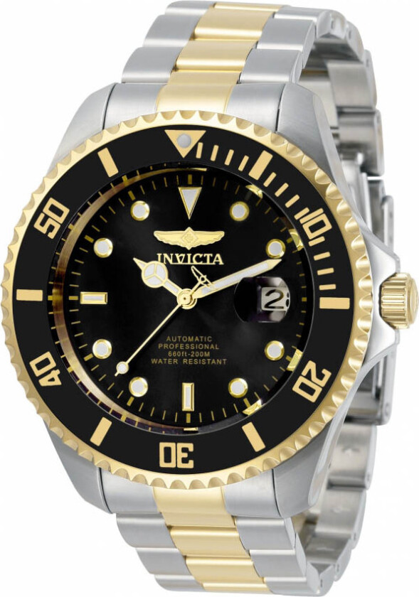 Herreklokke 34041 Pro Diver Sort/Gulltonet stål Ø47 mm