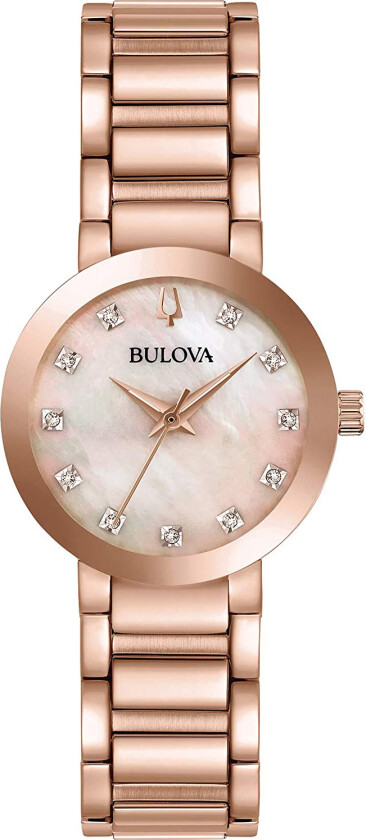 Dameklokke 97P132 Diamond Rosegullfarget/Rose-gulltonet stål