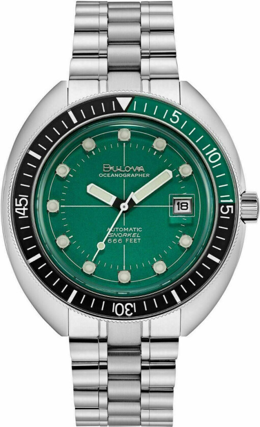 Herreklokke 96B322 Grønn/Stål Ø44 mm
