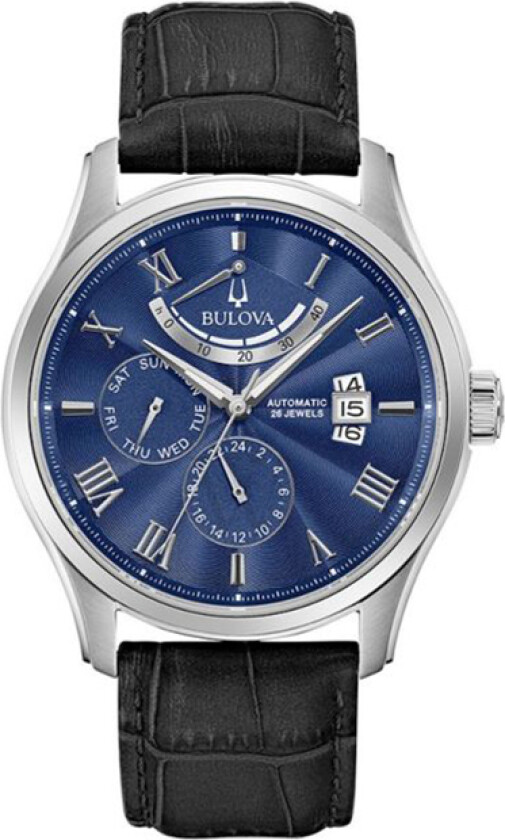 Herreklokke 96C142 Classic Blå/Lær Ø43 mm
