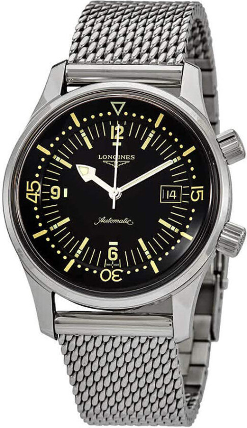 Herreklokke L3.774.4.50.6 Legend Diver Sort/Stål Ø42 mm