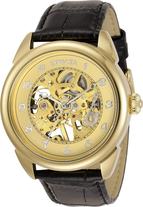 Herreklokke 31306 Specialty Gull/Lær Ø42 mm
