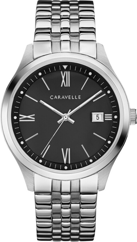 Herreklokke 43B158 Caravelle Sort/Stål Ø41 mm