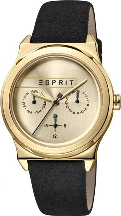 Dameklokke ES1L077L0025 Champagnefarget/Lær Ø36 mm