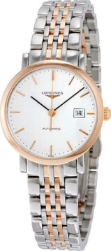 Dameklokke L4.310.5.12.7 Elegant Hvit/Rose-gulltonet stål