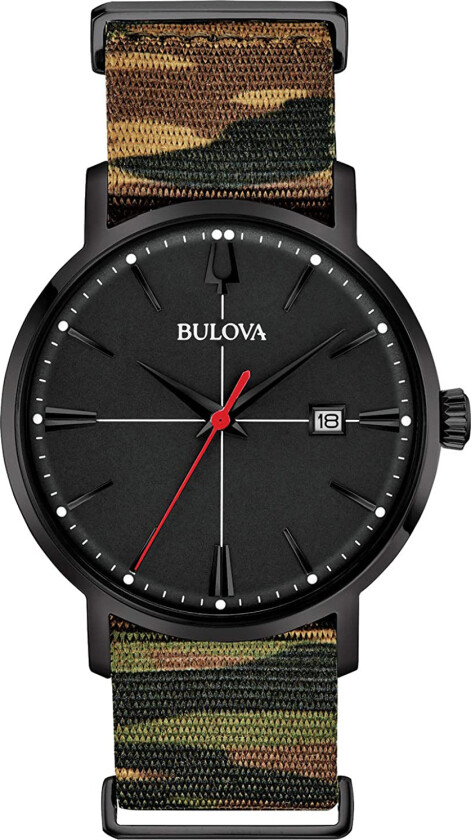 Herreklokke 98B336 Classic Sort/Tekstil Ø39 mm