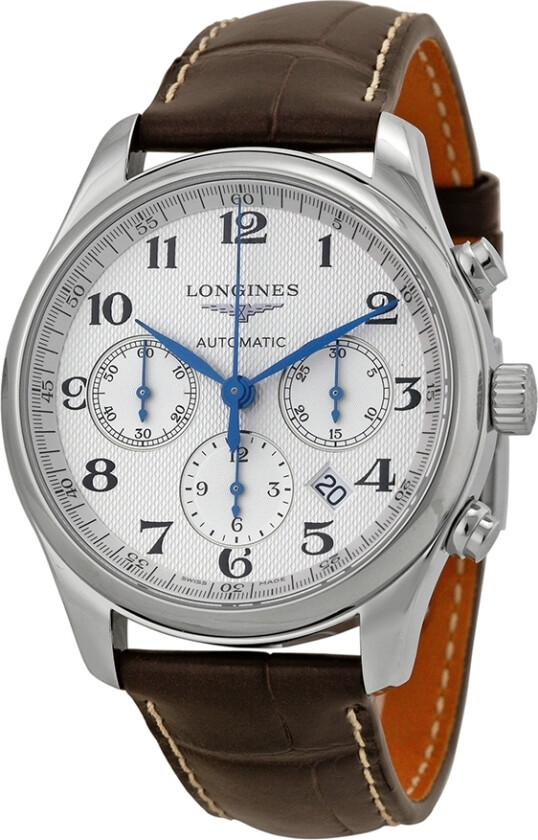 Herreklokke L2.759.4.78.3 Master Sølvfarget/Lær Ø42 mm