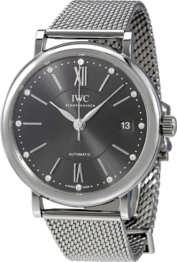 Dameklokke IW458110 Portofino Grå/Stål Ø37 mm