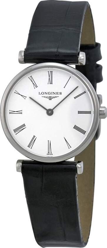 Dameklokke L4.209.4.11.2 Grande Classique Hvit/Lær Ø24 mm
