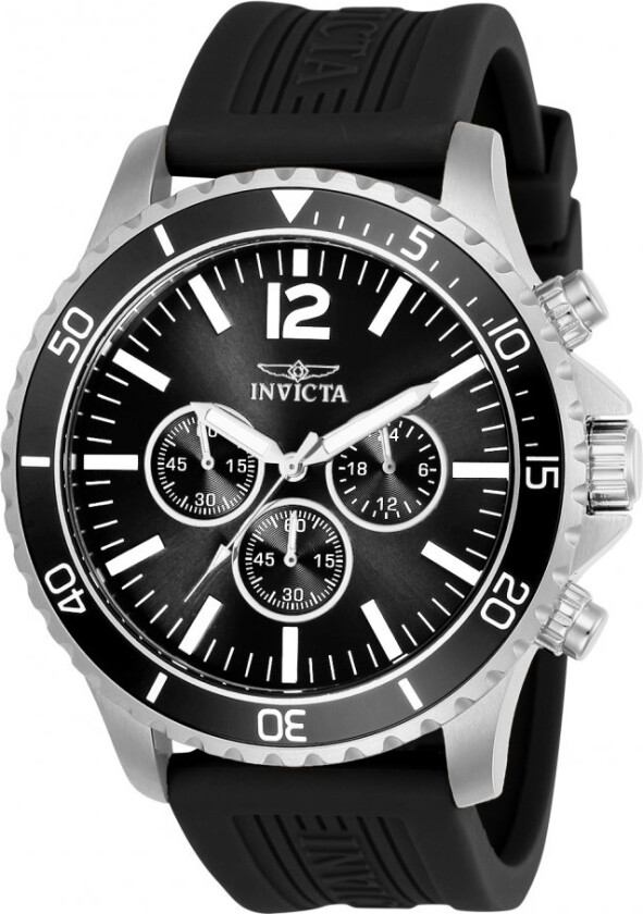 Herreklokke 24393 Pro Diver Sort/Gummi Ø48 mm