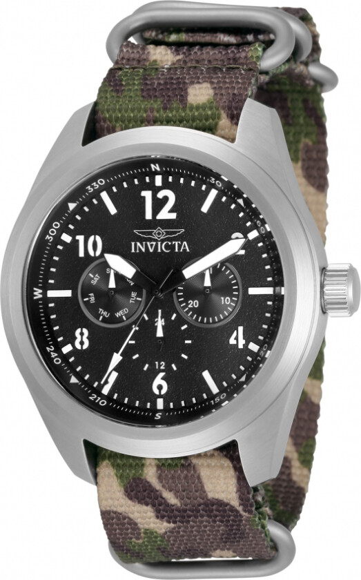 Herreklokke 33627 Sort/Tekstil Ø46 mm