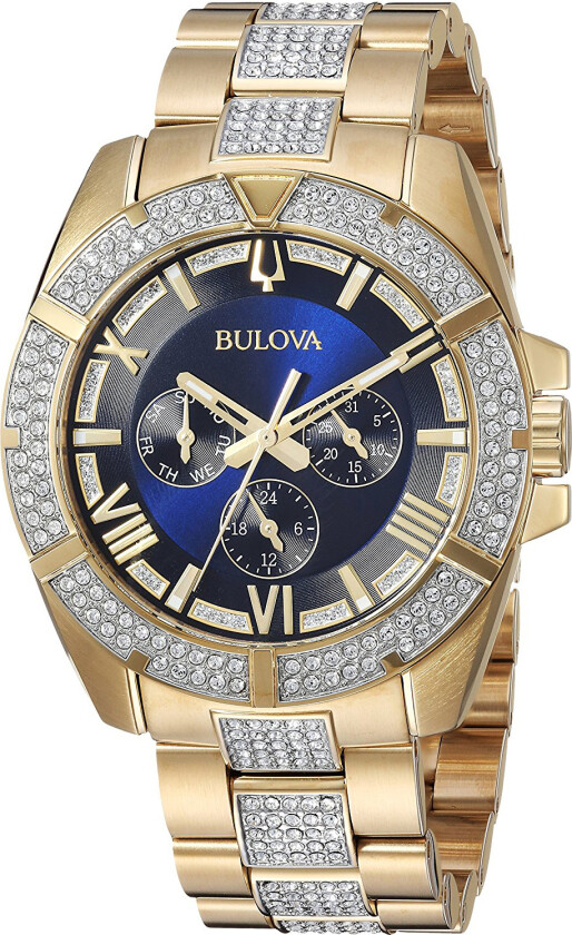 Herreklokke 98C128 Crystal Blå/Gulltonet stål Ø44 mm