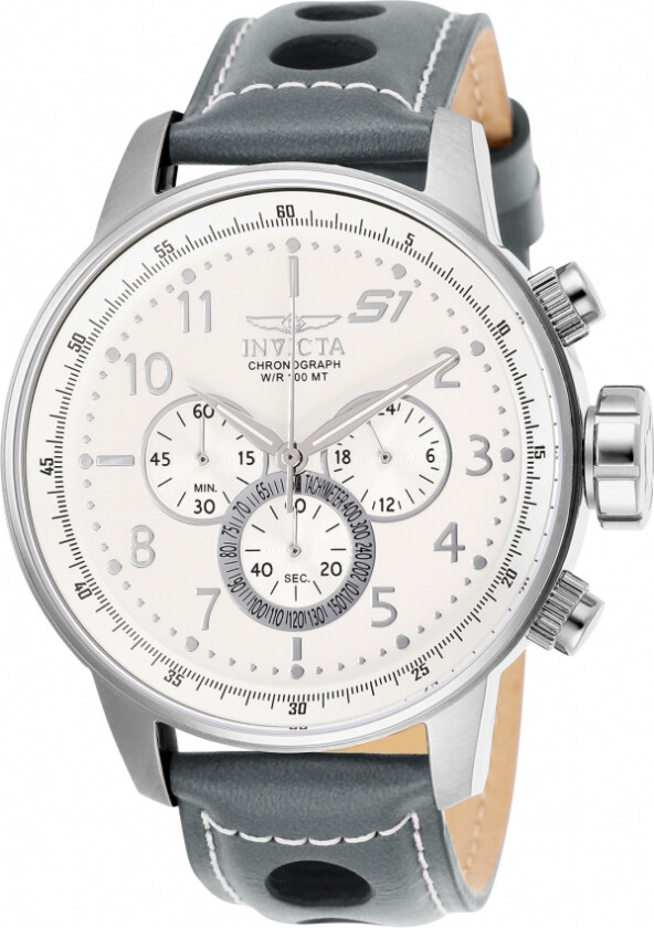 Herreklokke 25723 S1 Hvit/Lær Ø48 mm