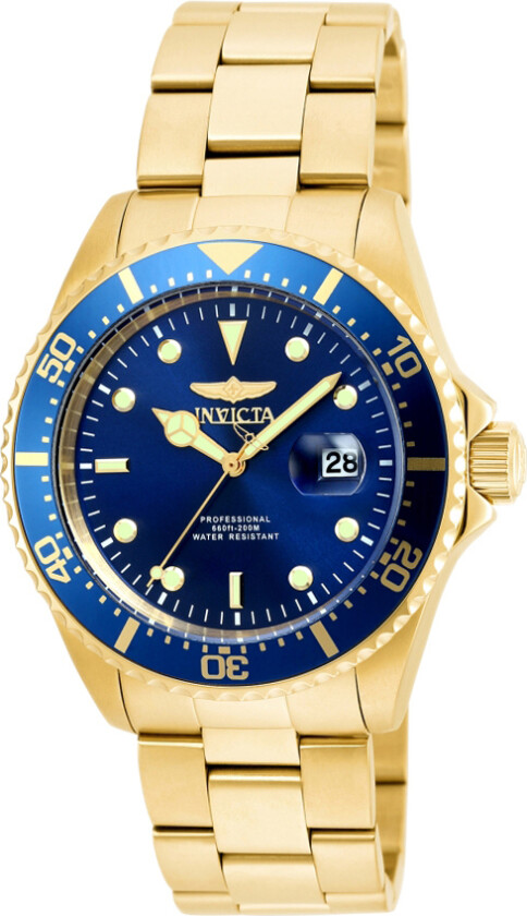 Herreklokke 22063 Pro Diver Blå/Gulltonet stål Ø43 mm