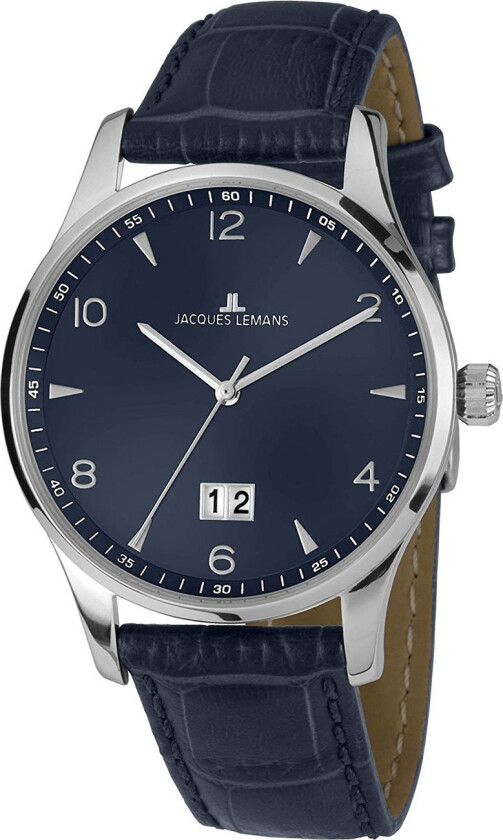 Herreklokke 1-1862ZC London Blå/Lær Ø40 mm