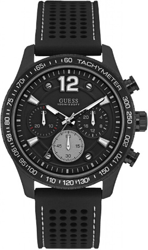 Herreklokke W0971G1 Sporty Sort/Gummi Ø44 mm