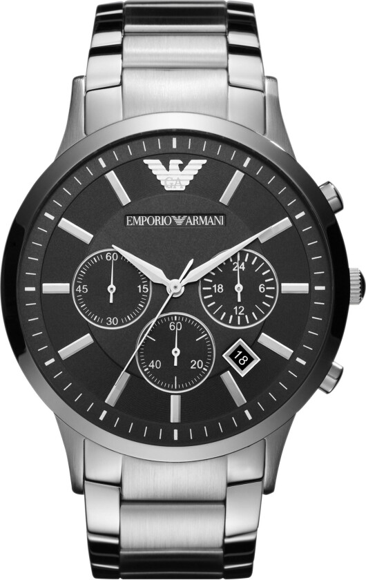 Herreklokke AR2460 Renato Sort/Stål Ø46 mm
