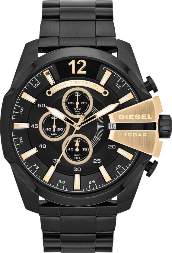 Herreklokke DZ4338 Mega Chief Sort/Stål Ø51 mm