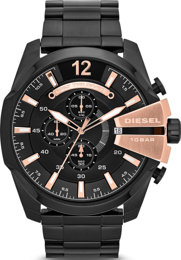Herreklokke DZ4309 Mega Chief Sort/Stål Ø51 mm