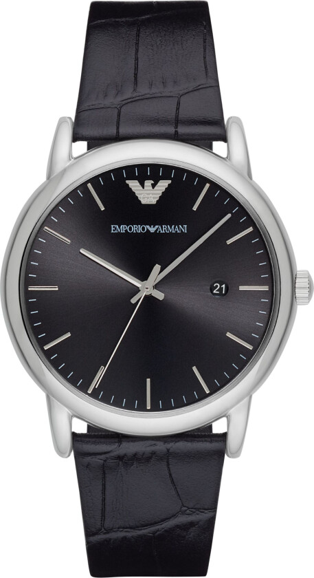 Herreklokke AR2500 Luigi Sort/Lær Ø43 mm