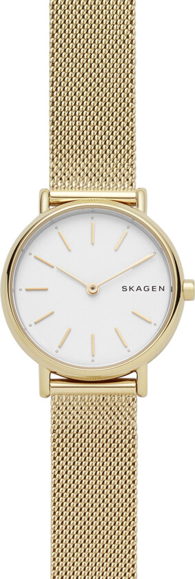 Dameklokke SKW2693 Signatur Hvit/Gulltonet stål Ø30 mm