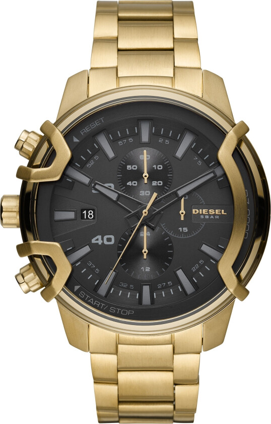 Herreklokke DZ4522 Griffed Sort/Gulltonet stål Ø48 mm