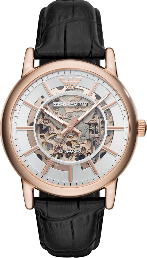 Herreklokke AR60007 Luigi Sølvfarget/Lær Ø43 mm