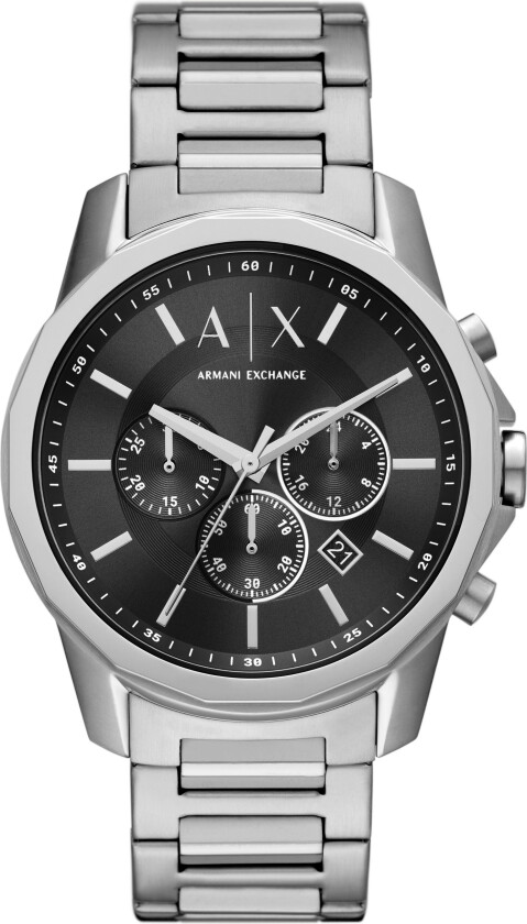 Herreklokke AX1720 Banks Sort/Stål Ø44 mm