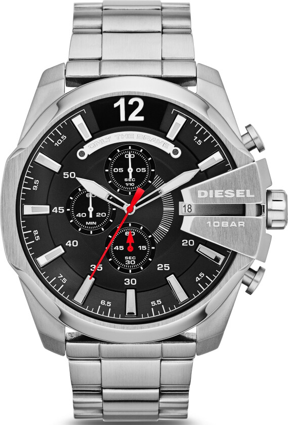 Herreklokke DZ4308 Mega Chief Sort/Stål Ø51 mm
