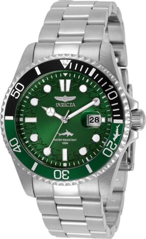 Herreklokke 30808 Grønn/Stål Ø43 mm