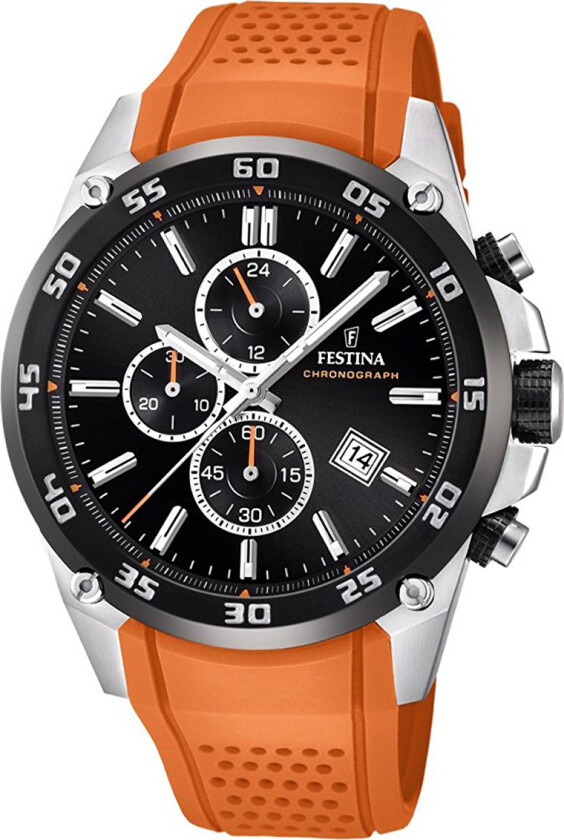 Herreklokke F20330/4 Sport Sort/Gummi Ø46 mm