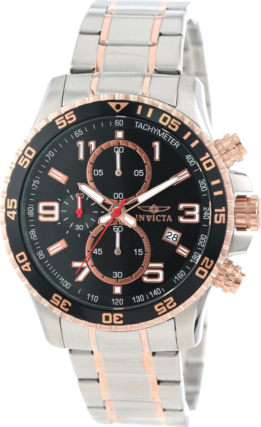Herreklokke 14877 Specialty Sort/Rose-gulltonet stål Ø45 mm