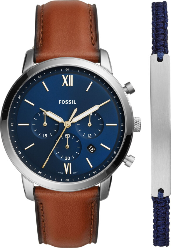 Herreklokke FS5708SET Neutra Chronograph Blå/Lær Ø44 mm