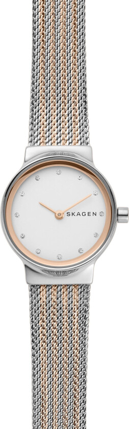 Dameklokke SKW2699 Freja Hvit/Rose-gulltonet stål Ø26 mm