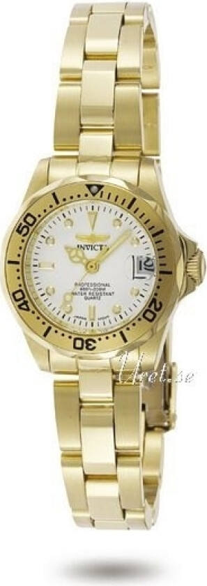 Dameklokke 8945 Pro Diver Hvit/Gulltonet stål Ø23 mm