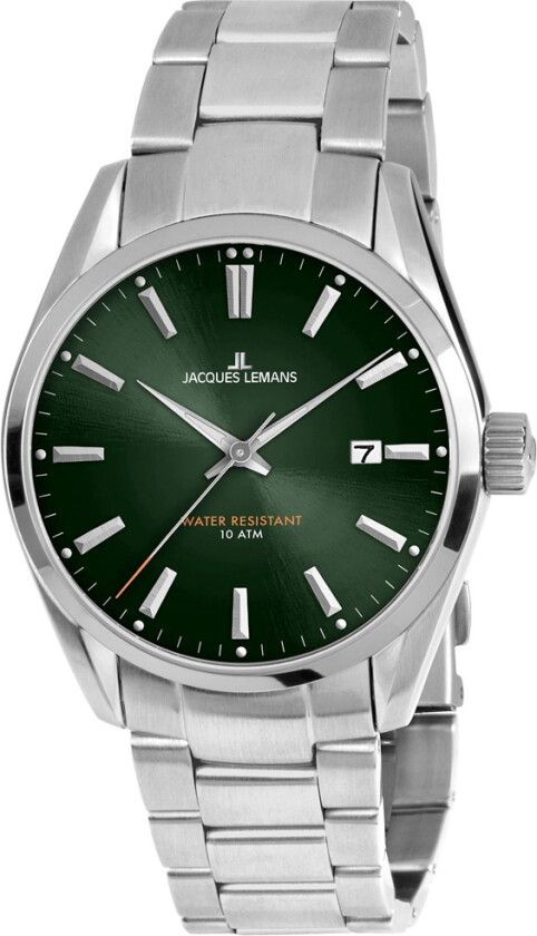 Herreklokke 1-1859H Derby Grønn/Stål Ø40 mm