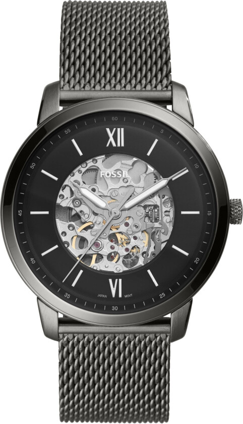 Herreklokke ME3185 Neutra Automatic Sort/Stål Ø44 mm