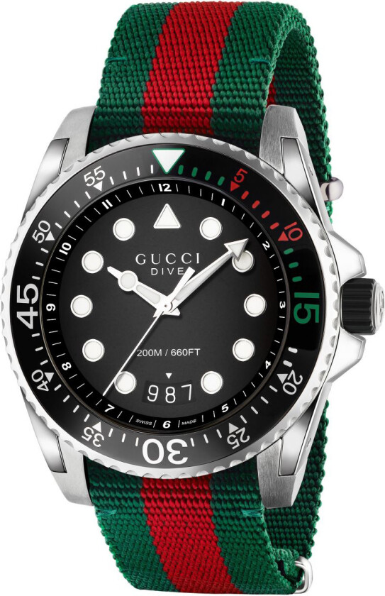 Herreklokke YA136209 Dive Sort/Tekstil Ø45 mm